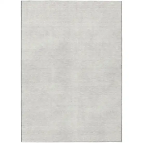 Ivory Washable Indoor Outdoor Area Rug Photo 2
