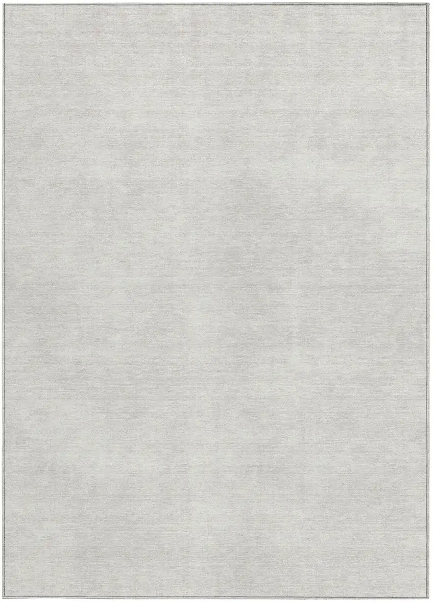 Ivory Washable Indoor Outdoor Area Rug Photo 6