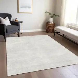 Photo of Ivory Washable Indoor Outdoor Area Rug