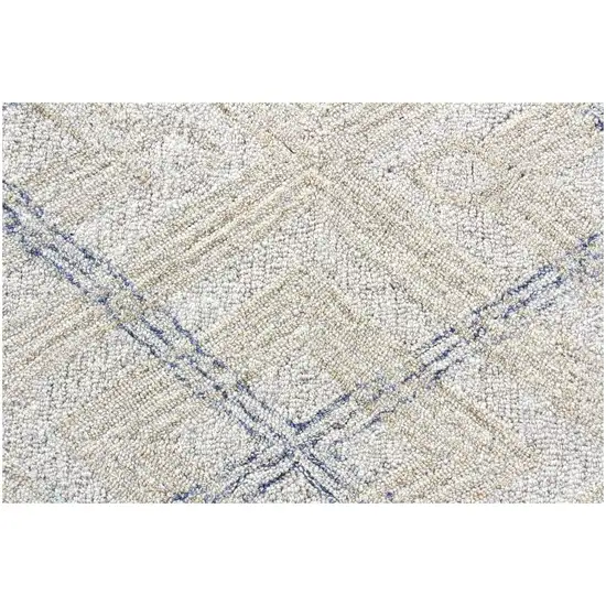 Ivory Wool Abstract Geometric Hand Tufted Non Skid Area Rug Photo 4