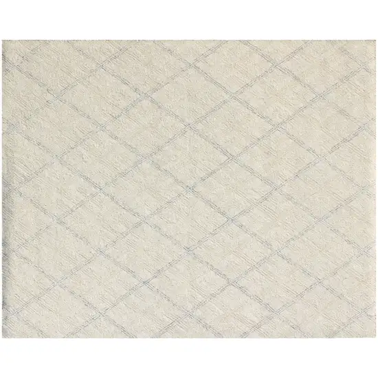 Ivory Wool Abstract Geometric Hand Tufted Non Skid Area Rug Photo 5