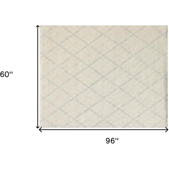 Ivory Wool Abstract Geometric Hand Tufted Non Skid Area Rug Photo 9