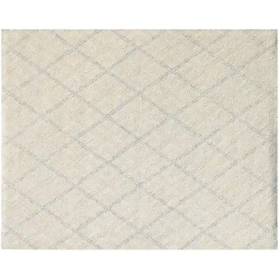 Ivory Wool Abstract Geometric Hand Tufted Non Skid Area Rug Photo 1
