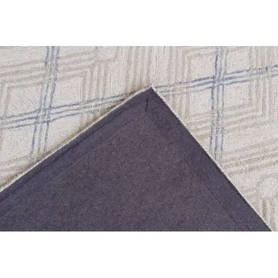 Ivory Wool Abstract Geometric Hand Tufted Non Skid Area Rug Photo 7