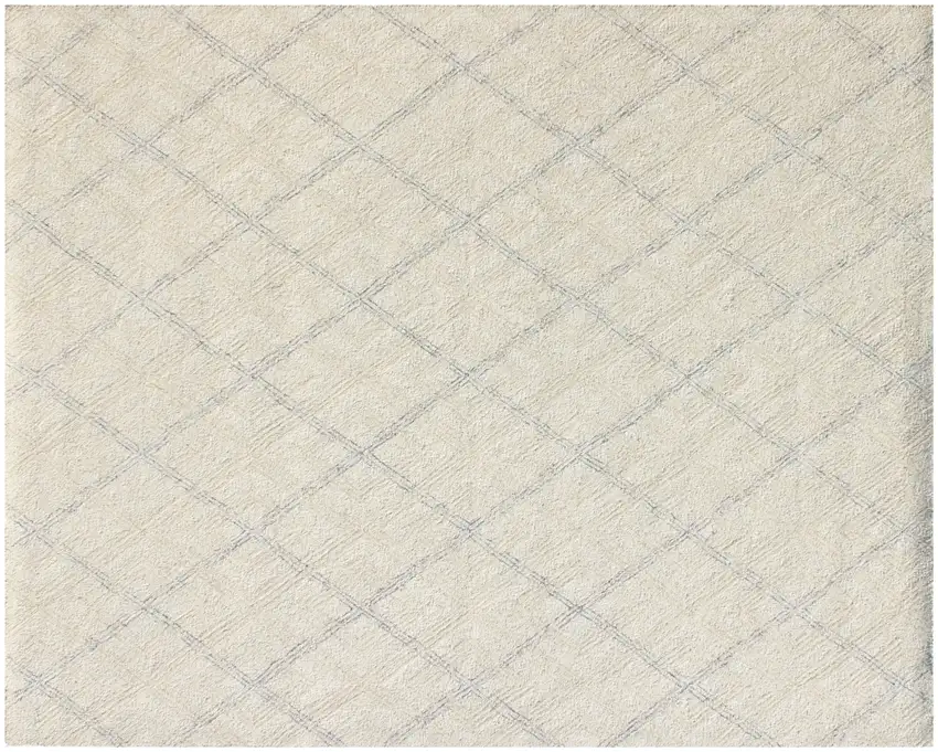 Ivory Wool Abstract Geometric Hand Tufted Non Skid Area Rug Photo 2