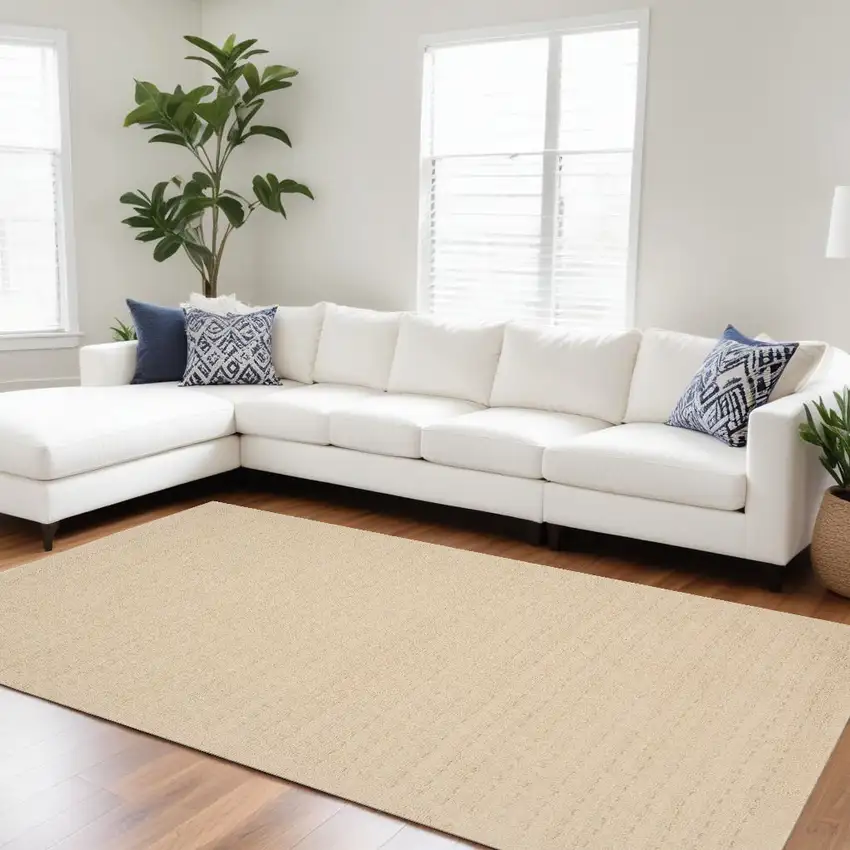 Ivory Wool Area Rug Photo 1