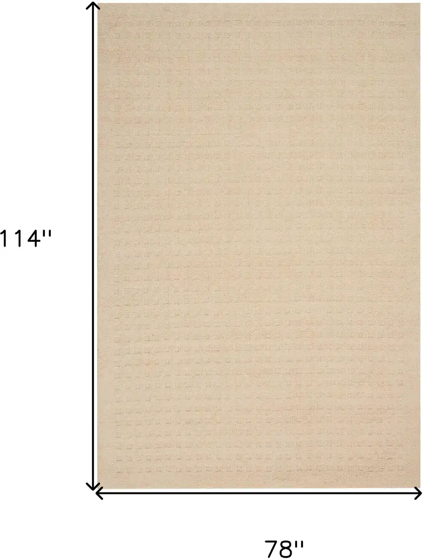 Ivory Wool Area Rug Photo 3