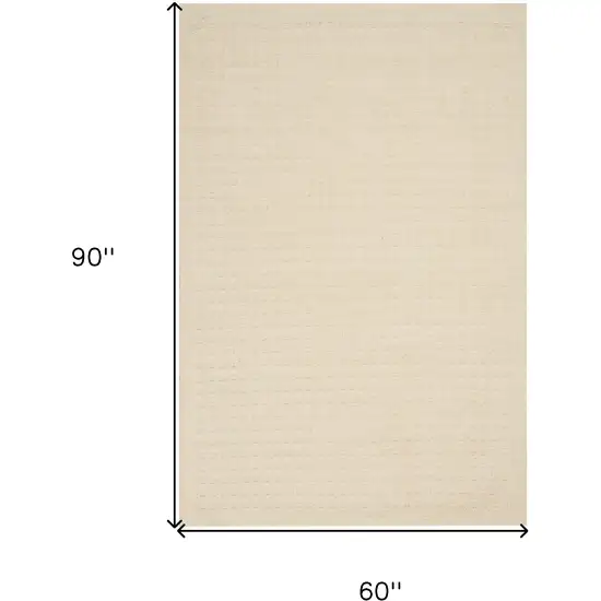 Ivory Wool Area Rug Photo 3