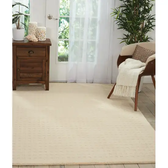 Ivory Wool Area Rug Photo 6