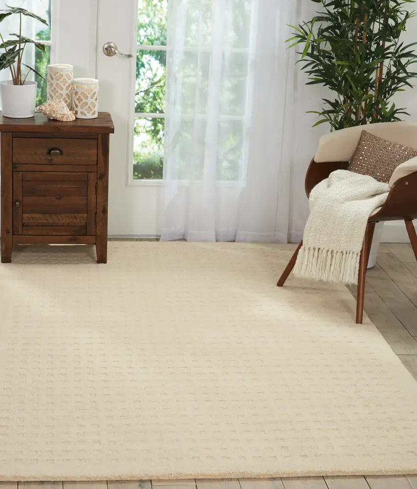 Ivory Wool Area Rug Photo 6
