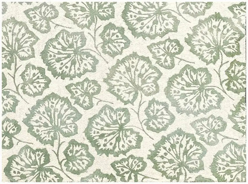 Ivory Wool Floral Hand Tufted Non Skid Area Rug Photo 4