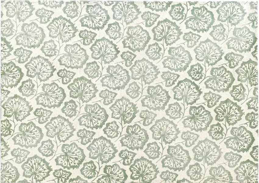Ivory Wool Floral Hand Tufted Non Skid Area Rug Photo 5