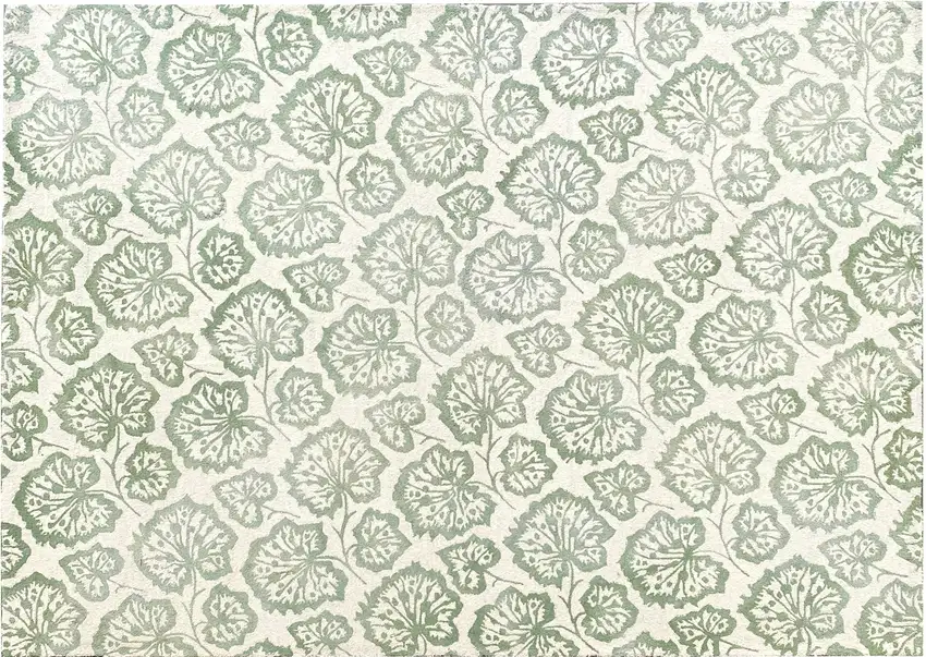 Ivory Wool Floral Hand Tufted Non Skid Area Rug Photo 2