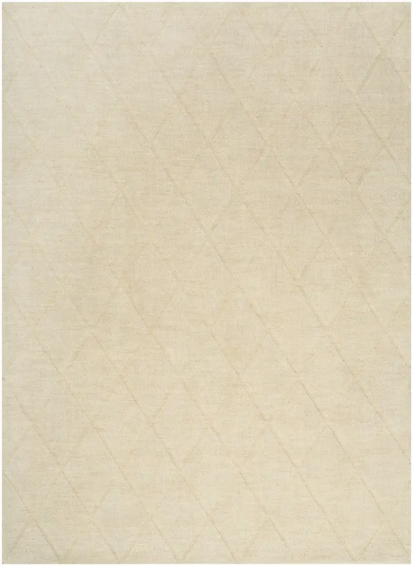 Ivory Wool Geometric Area Rug Photo 4