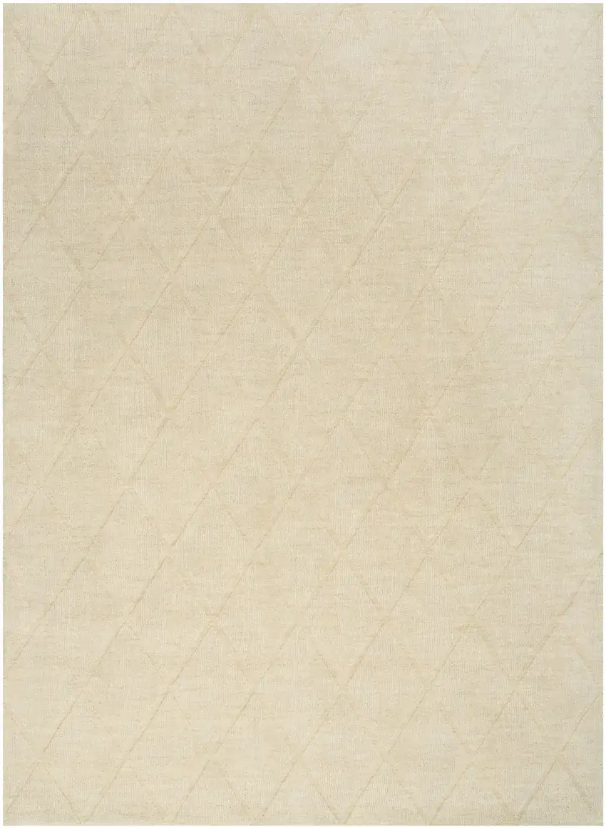 Ivory Wool Geometric Area Rug Photo 5