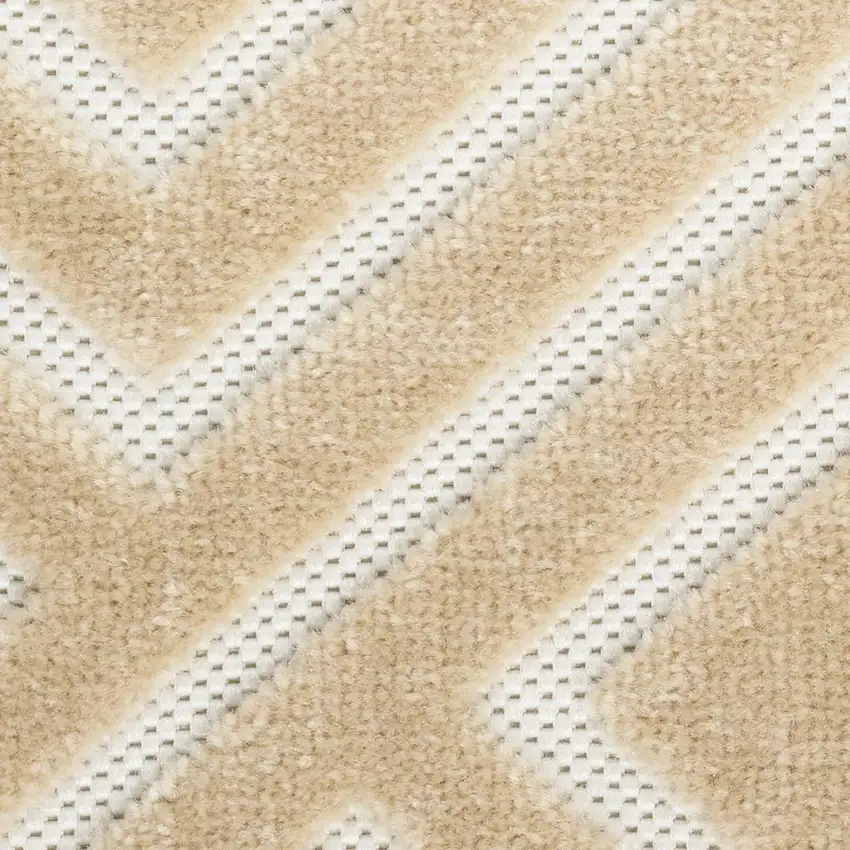 Ivory Wool Geometric Area Rug Photo 7