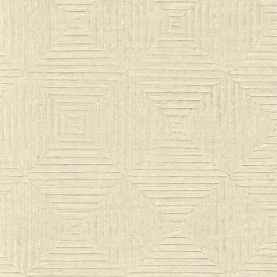 Ivory Wool Geometric Hand Knotted Area Rug Photo 8