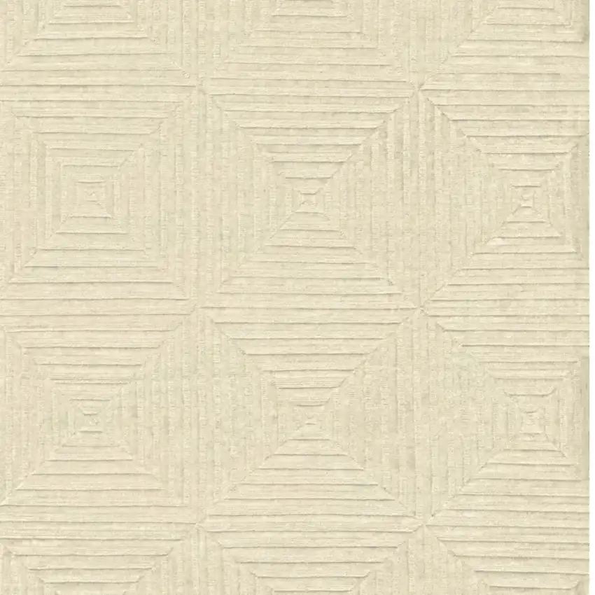 Ivory Wool Geometric Hand Knotted Area Rug Photo 6