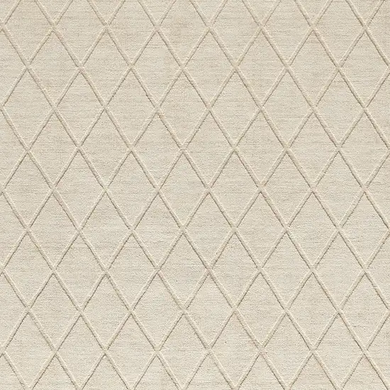Ivory Wool Geometric Hand Woven Area Rug Photo 7
