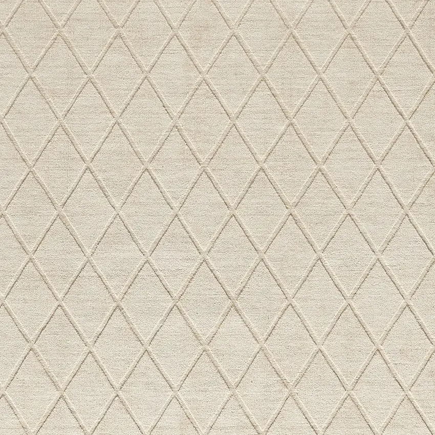 Ivory Wool Geometric Hand Woven Area Rug Photo 7