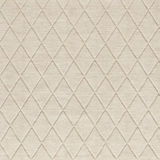 Ivory Wool Geometric Hand Woven Area Rug Photo 3