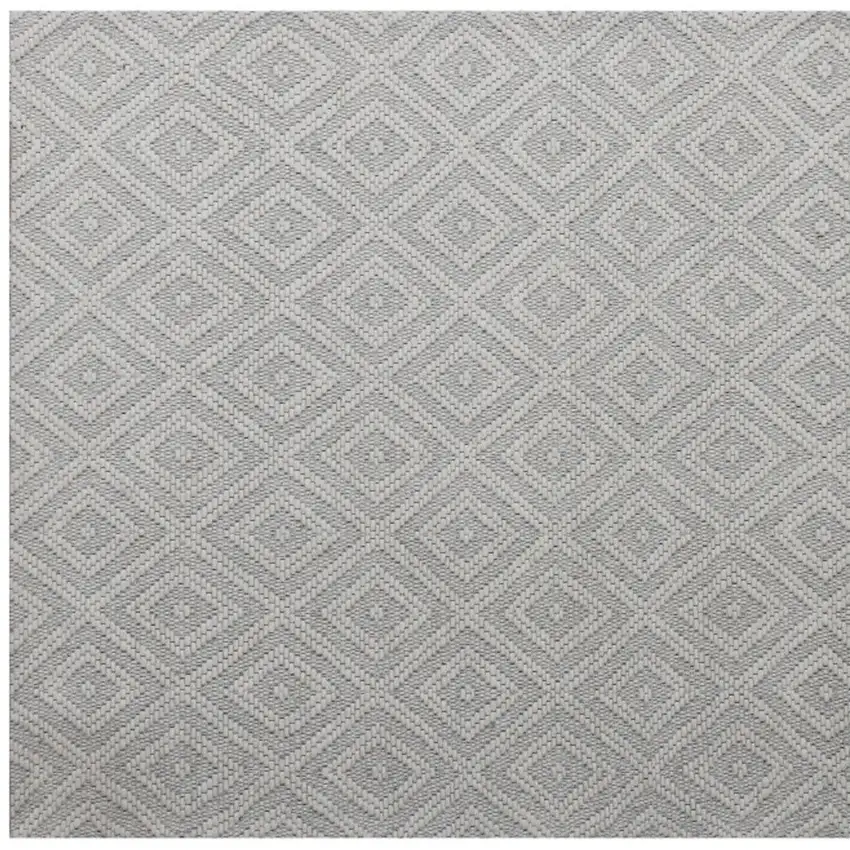 Ivory Wool Geometric Hand Woven Area Rug Photo 6