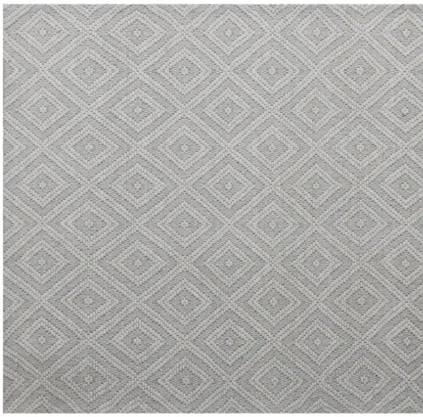 Ivory Wool Geometric Hand Woven Area Rug Photo 4