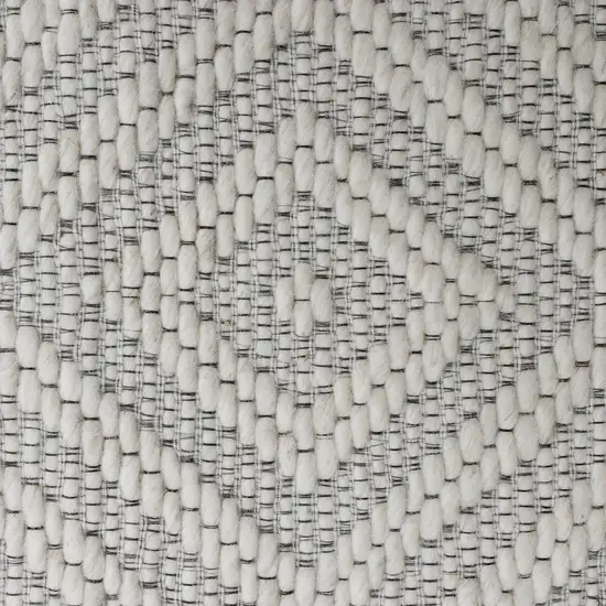 Ivory Wool Geometric Hand Woven Area Rug Photo 8