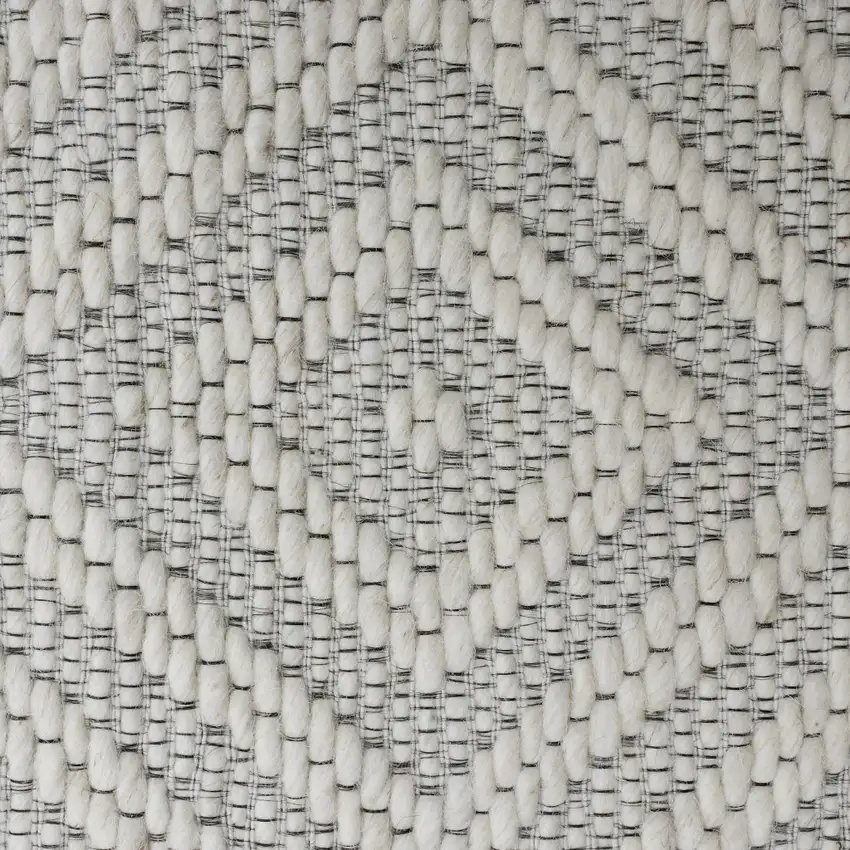 Ivory Wool Geometric Hand Woven Area Rug Photo 8