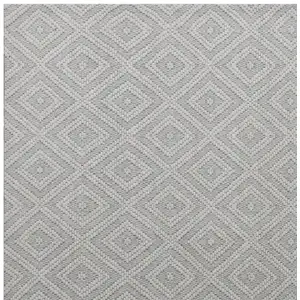 Photo of Ivory Wool Geometric Hand Woven Area Rug