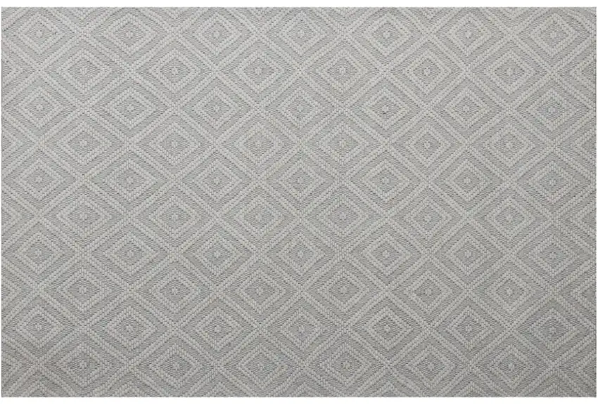 Ivory Wool Geometric Hand Woven Area Rug Photo 2