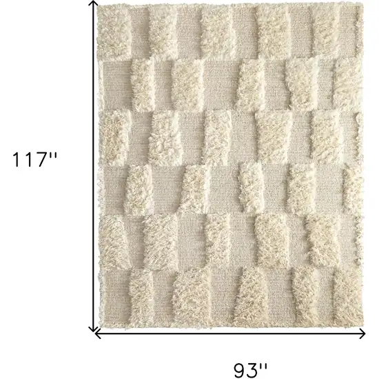 Ivory Wool Geometric Hand Woven Area Rug Photo 3
