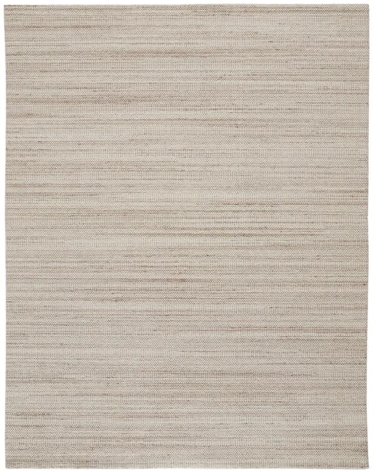 Ivory Wool Hand Woven Stain Resistant Area Rug Photo 1