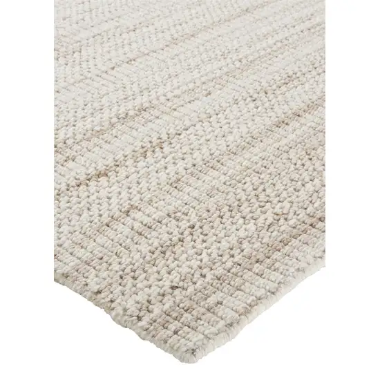 Ivory Wool Hand Woven Stain Resistant Area Rug Photo 4