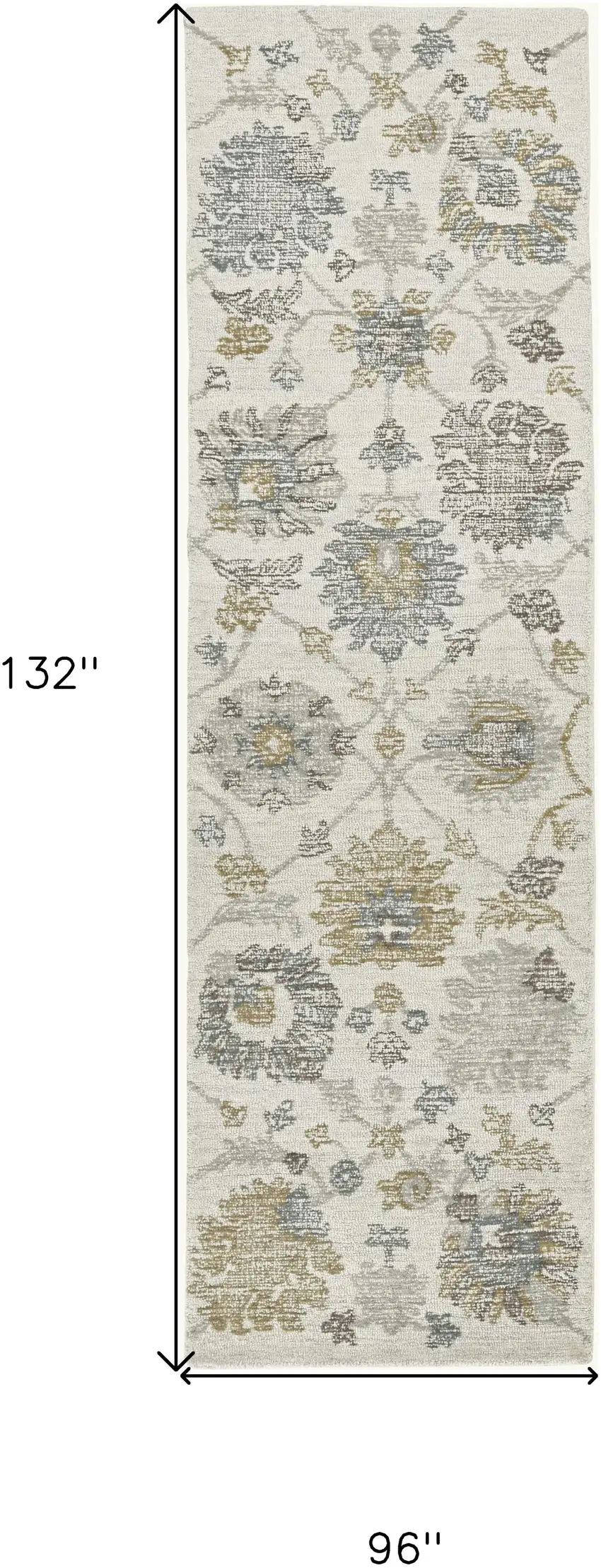 96 X 132 Ivory  Wool Rug Photo 3