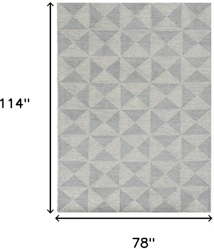 Gray and Light Gray Wool Geometric Hand Tufted Area Rug Photo 3
