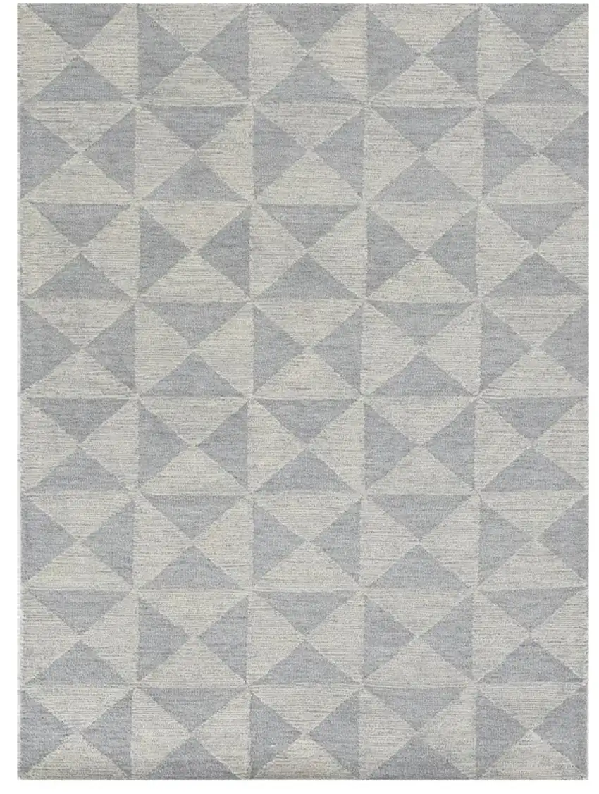 Gray and Light Gray Wool Geometric Hand Tufted Area Rug Photo 2