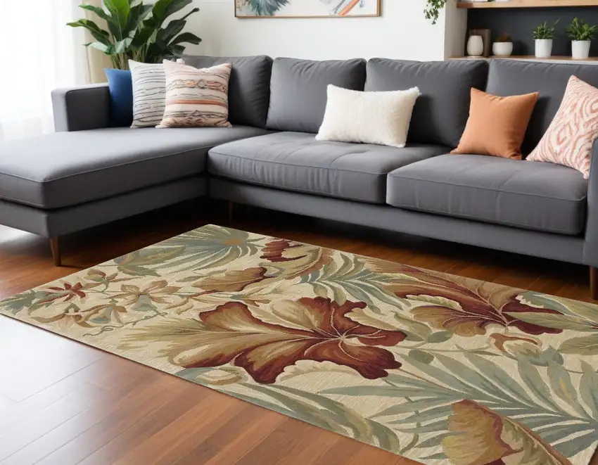 93 X 114 Ivory  Wool Rug Photo 1