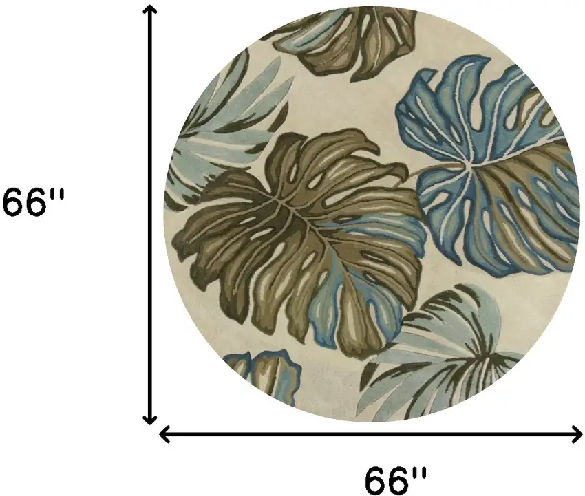 5' Ivory Round Wool Hand Tufted Area Rug Photo 3