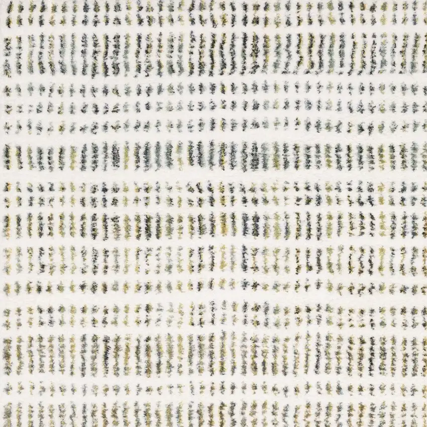 Ivory Yellow And Black Striped Area Rug Photo 6