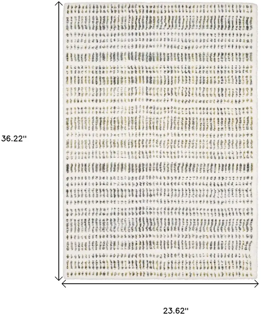 Ivory Yellow And Black Striped Area Rug Photo 3
