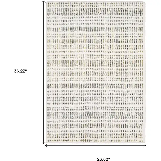 Ivory Yellow And Black Striped Area Rug Photo 3