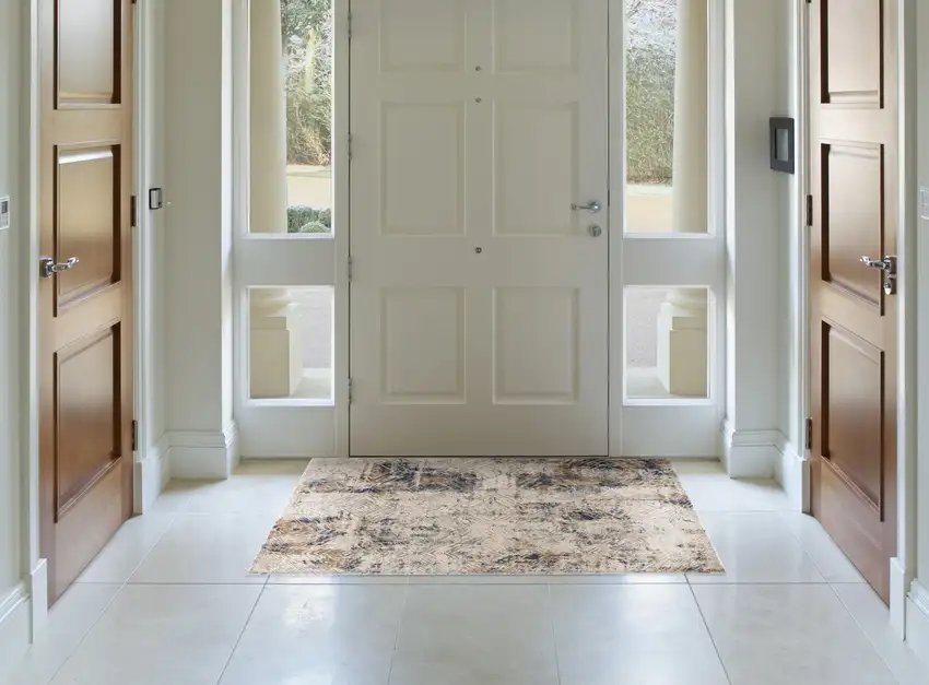 Ivory and Beige Abstract Diamonds Area Rug Photo 3