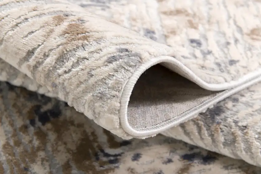 Ivory and Beige Abstract Diamonds Area Rug Photo 10
