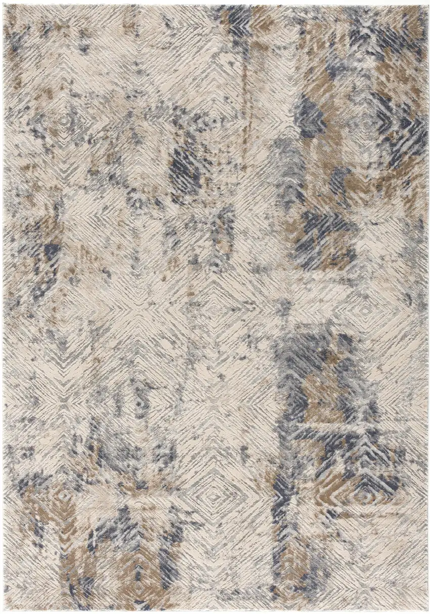 Beige Abstract Printed Area Rug Photo 4