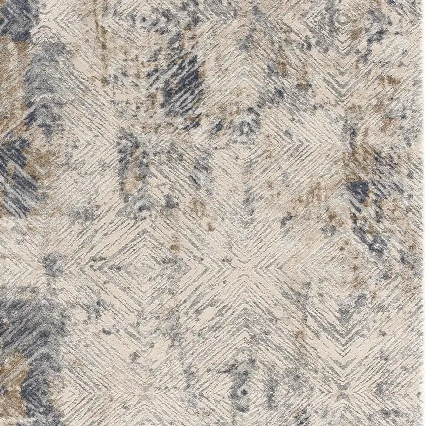 Beige Abstract Printed Area Rug Photo 5