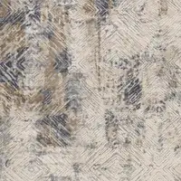 Photo of Ivory and Beige Abstract Diamonds Area Rug