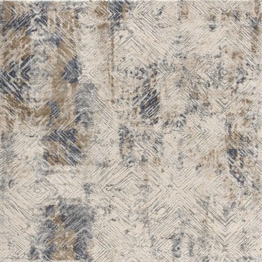 Beige Abstract Printed Area Rug Photo 6
