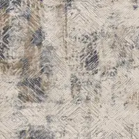 Photo of Ivory and Beige Abstract Diamonds Area Rug