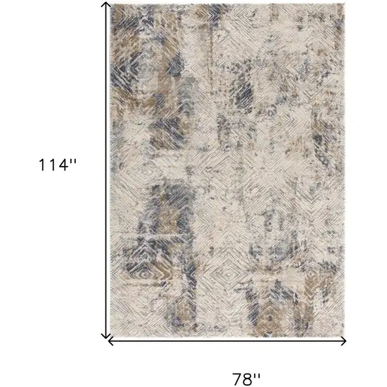 Beige Abstract Printed Area Rug Photo 3